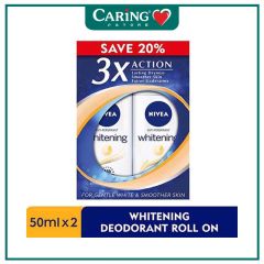 NIVEA DEODORANT WHITE PORE MINIMIZER ROLL ON 50ML X 2